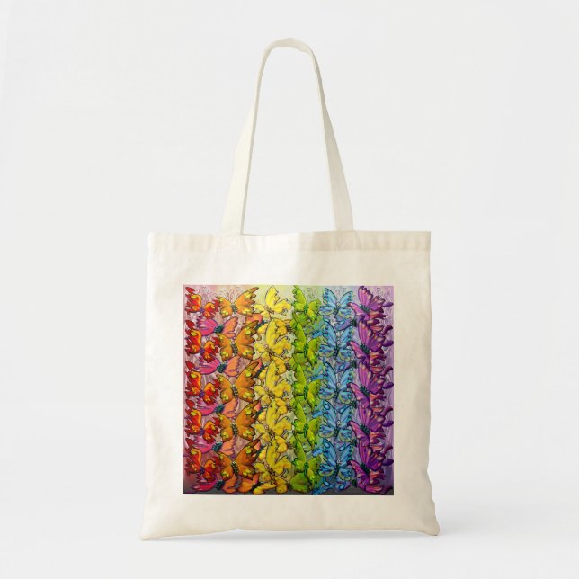 Tote Bag Arc en ciel des papillons (Devant)