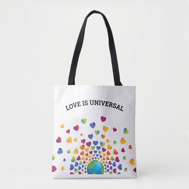 Tote Bag Arc en ciel élégant de Coeurs Design (Devant)