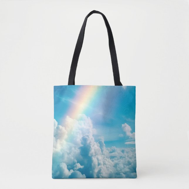 Tote Bag Arc en ciel et nuages esthétiques (Devant)