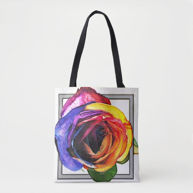 Tote Bag Arc-en-ciel Fourre-tout rose (Devant)