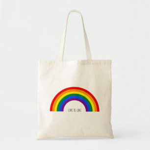 Tote Bag Arc-en-ciel gay pride. L'amour est l'amour.