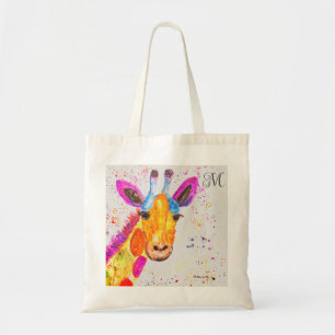 Tote Bag Arc en ciel Giraffe Aquarelle Nature Jungle Animal