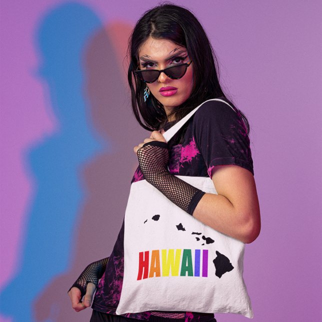 Tote Bag Arc-en-ciel hawaïen 2 (Hawaii in Rainbow Colors)