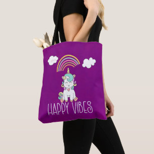 Tote Bag Arc-en-ciel impressionnant et licorne de