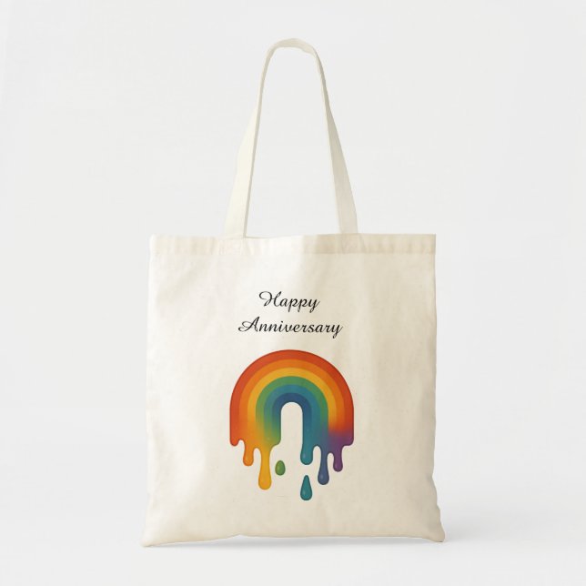 Tote Bag Arc-en-ciel - Joyeux anniversaire (Devant)