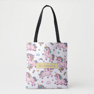 Tote Bag Arc-en-ciel Licorne Mignonne