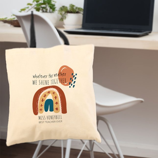 Tote Bag Arc-en-ciel Nous Brillons Ensemble Enseignant Pers (Créateur téléchargé)
