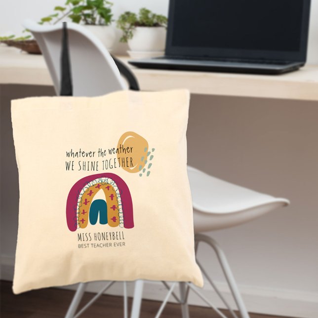 Tote Bag Arc-en-ciel Nous brillons ensemble mignon Personna (Créateur téléchargé)