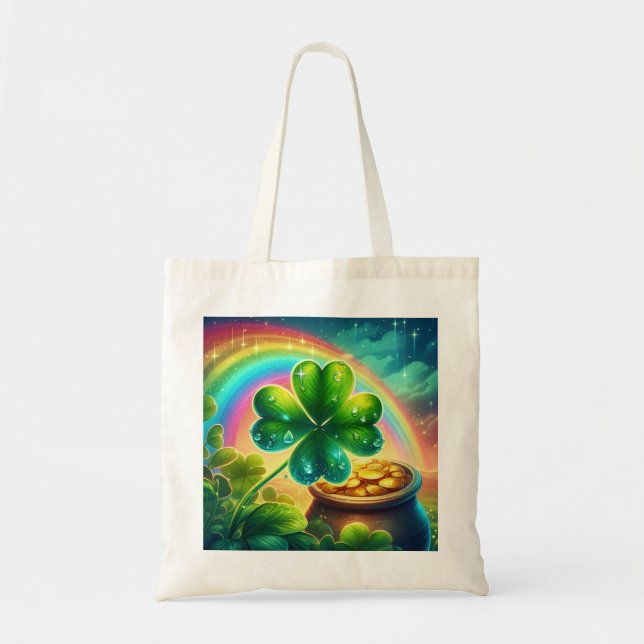 Tote Bag Arc-en-ciel Saint Patrick's Day trver (Devant)