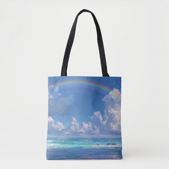 Tote Bag Arc-en-ciel sur l'océan (Devant)