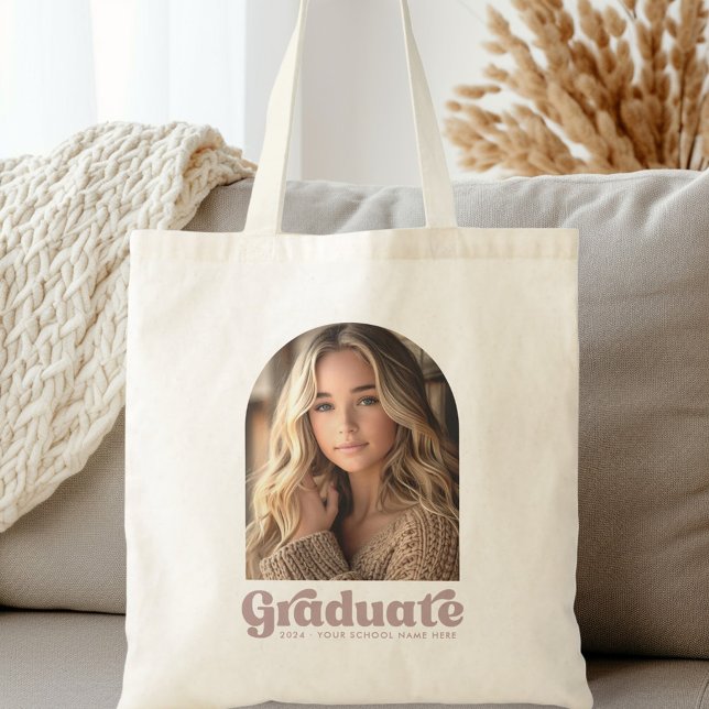 Tote Bag Arc photo rétrograde étudiant de graduation (Retro grad student graduation photo arch tote bag)
