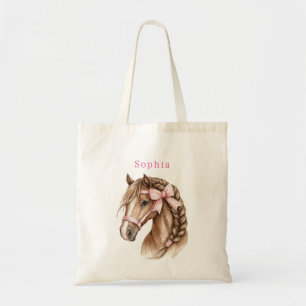 Tote Bag Arc pour cheval à rayures roses