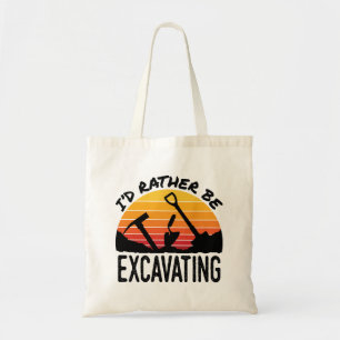 Tote Bag Archéologie Rétro J'aimerais mieux être en train d
