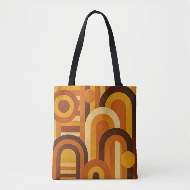 Tote Bag Arches and Sunspots Retro MCM Geometric Design (Devant)