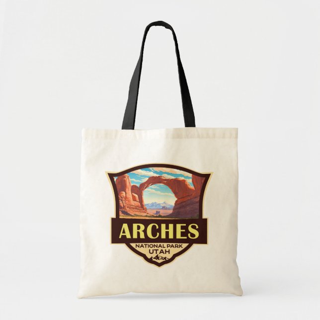 Tote Bag Arches National Park Illustration Rétro (Devant)