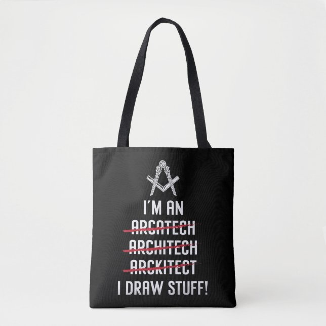 Tote Bag Architecte Je suis un I Draw Stuff Job Architectur (Devant)