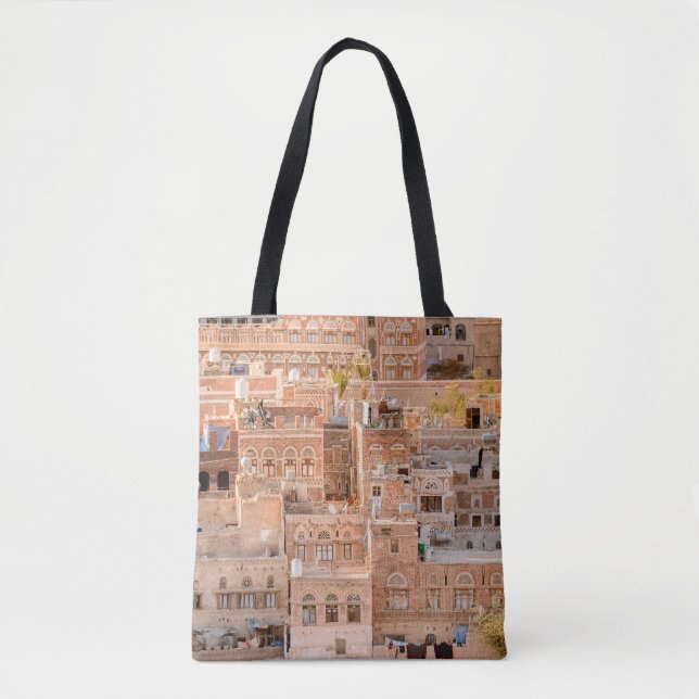 Tote Bag Architecture de la Vieille Ville de Sana'a, Yémen. (Devant)