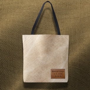 Tote Bag Archive Burlap Texture Couture Aspect Cuir