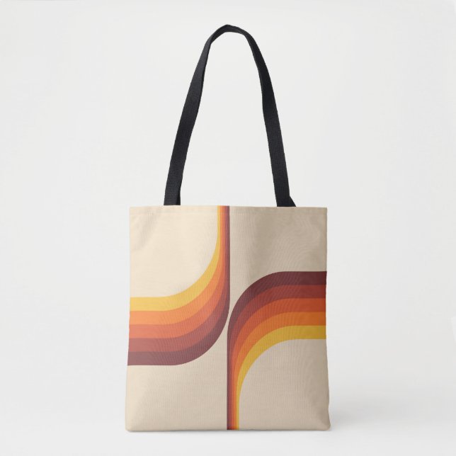 Tote Bag Arcs colorés de style rétro (Devant)