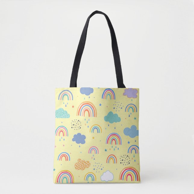 Tote Bag Arcs-en-ciel et nuages (Devant)