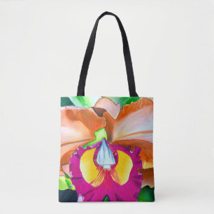 Tote Bag Ardoise à fleurs colorées