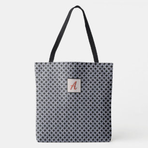 Tote Bag Argent tissé graphique sur monogramme couleur pers