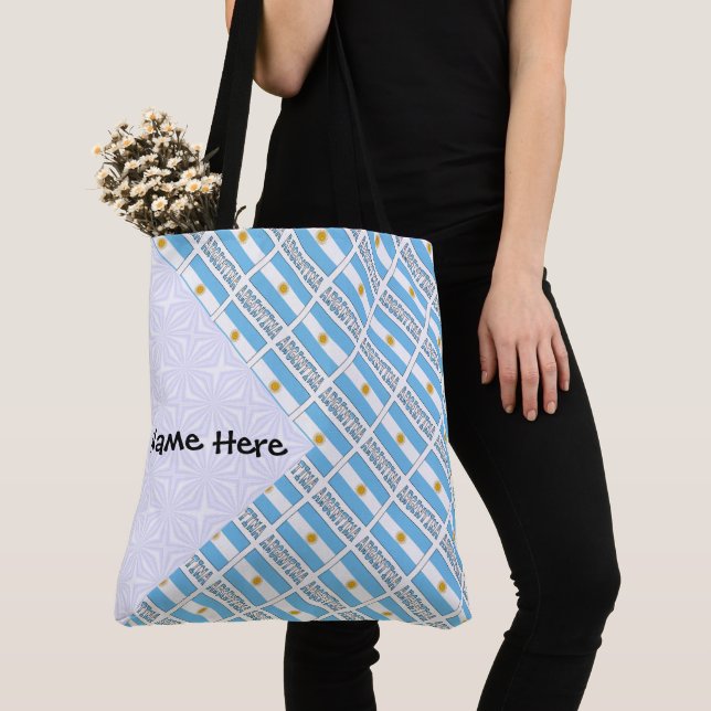 Tote Bag Argentine Drapeau Argentin Personnalisé Texte (De près)