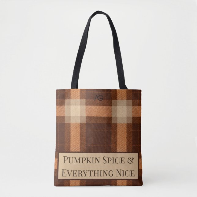 Tote Bag Aria Grace Autumn Hearth Cozy Plaid Pattern Vol 17 (Devant)