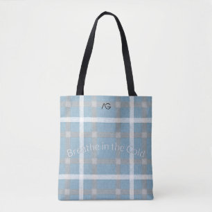 Tote Bag Aria Grace Frost & Sky Motif à carreaux nordique V