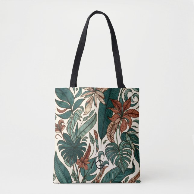 Tote Bag Aria Grace Linear Rhythm Botanical Line Art Print (Devant)