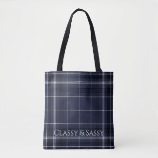 Tote Bag Aria Grace Midnight Élégance Luxe Motif Carreaux