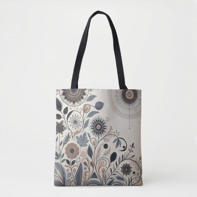 Tote Bag Aria Grace Urban Bloom Graphic Mandala Pattern (Devant)