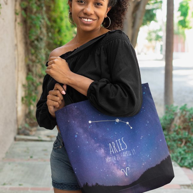 Tote Bag Aries | Constellation Zodiaque personnalisée (Créateur téléchargé)