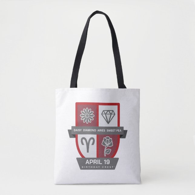 Tote Bag Aries Crest d'anniversaire™ pour le 1er-19 avril (Devant)