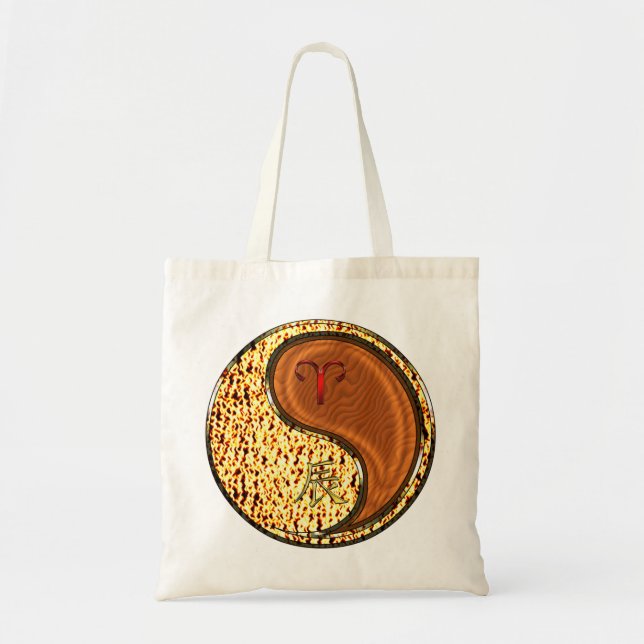 Tote Bag Aries et Wood Dragon (Devant)