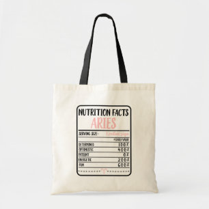 Tote Bag Aries Nutrition Facts // Fun Novelty Zodiac
