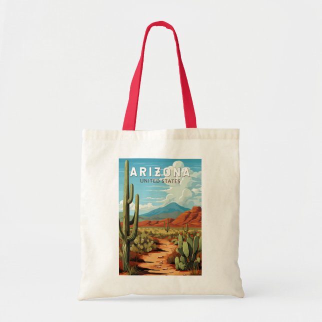 Tote Bag Arizona Travel Art Vintage (Devant)