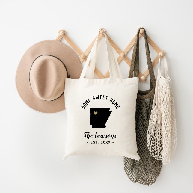 Tote Bag Arkansas Home Sweet Home Famille Monogramme (Créateur téléchargé)