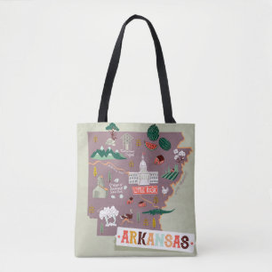 Tote Bag Arkansas Illustré : USA Travel Map