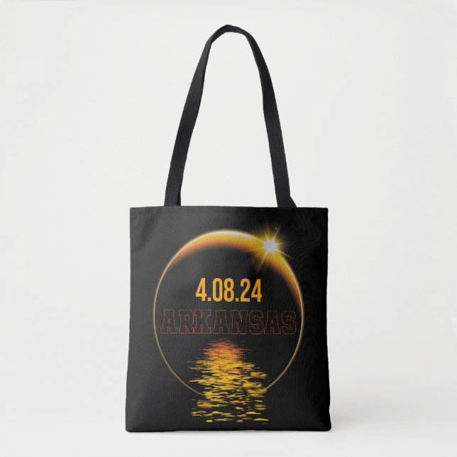 Tote Bag Arkansas Total Solar Eclipse Avril 8 2024 USA Cart (Devant)