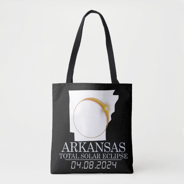 Tote Bag Arkansas Total Solar Eclipse Avril 8 2024 USA Cart (Devant)