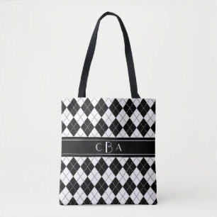 Tote Bag Arlequin noir et blanc