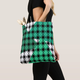 Tote Bag Arlequin Triangle Vert