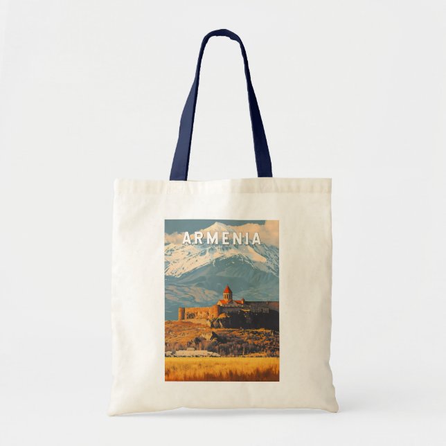 Tote Bag Arménie Illustration Voyage Art Vintage (Devant)