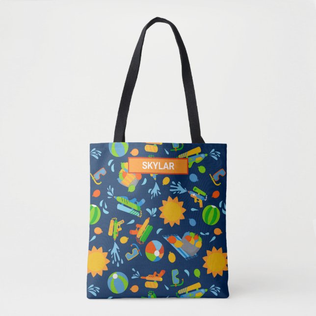 Tote Bag Armes à eau ballons d'été enfants motif (Devant)