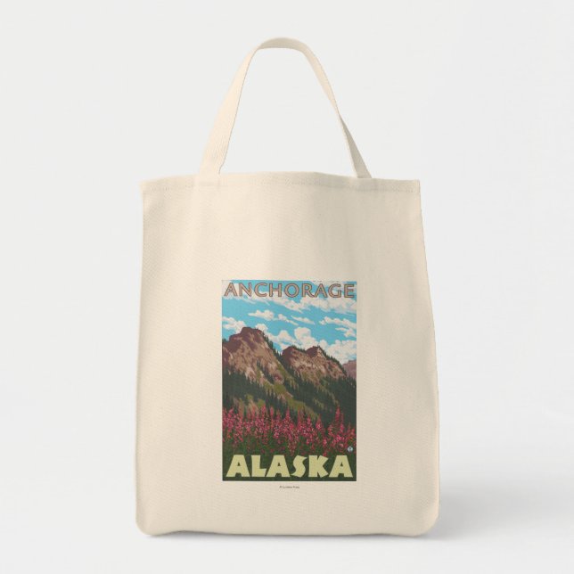 Tote Bag Armes à feu et montagnes - Anchorage, Alaska (Devant)
