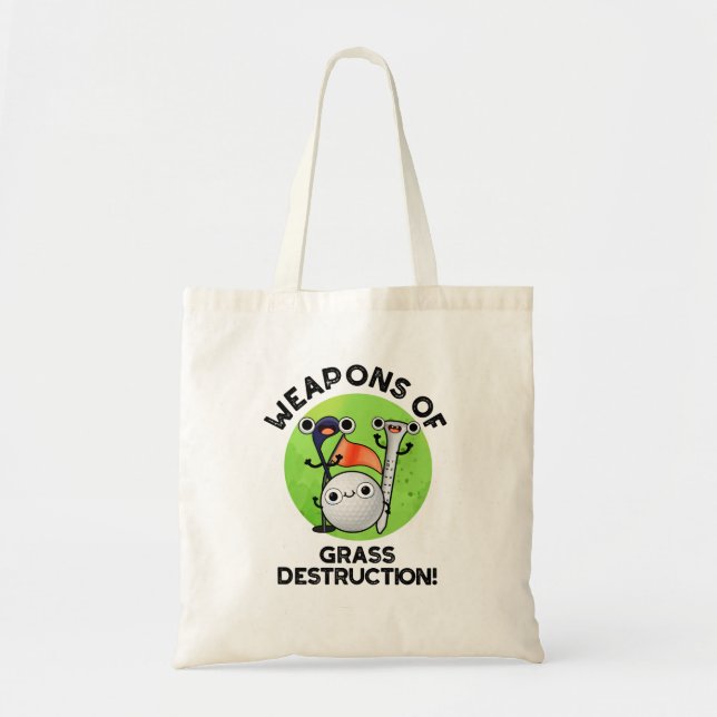 Tote Bag Armes De Destruction De L'Herbe Drôle Golf Pun (Devant)