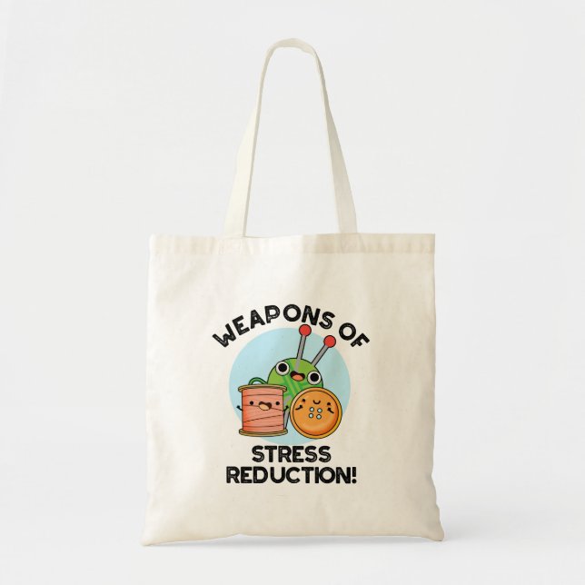 Tote Bag Armes De Réduction Du Stress Jeux De Tricot Drôle (Devant)