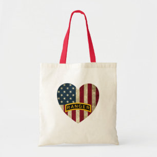 Tote Bag Army Ranger School Tab American Heart Flag