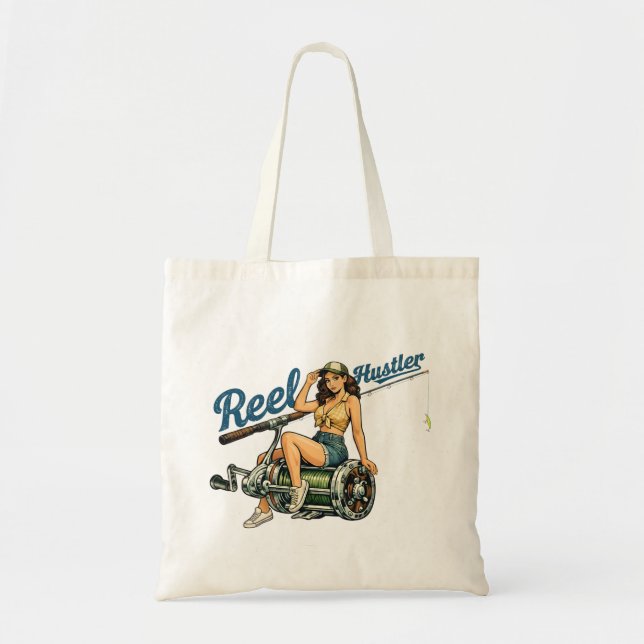 Tote Bag Arnaqueur de Pêche Rétro - Épinglette de Pêche à l (Devant)